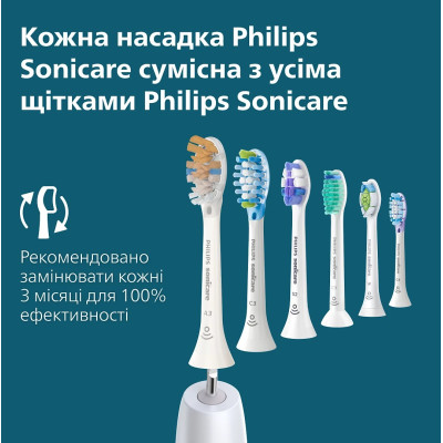 Philips Щітка зубна електр., Sonicare 6100 Series, 62т. колів/хв, насадок-1, футляр, блакитний