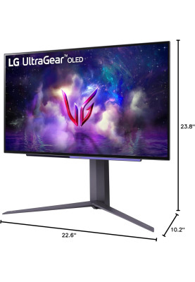 LG Монітор 27" 27GS95QE-B 2xHDMI, DP, USB, Audio, OLED, 2560x1440, 240Hz, 0.03ms, DCI-P3 98.5%, G-SYNC, FreeSync, AdaptiveSync, Pivot, DisplayHDR TRUE BLACK 400