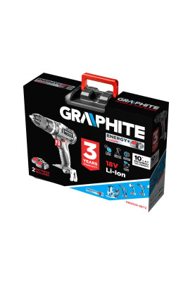 Graphite Шурупокрут-дриль акумуляторний Energy+ 18В безщітковий 2х2А·рік 58Нм 0-500·0-1700об·хв кейс ЗП 1.2кг