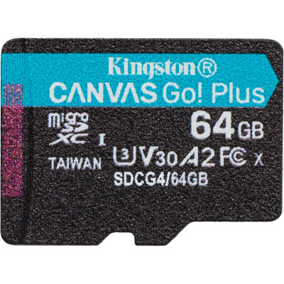 Kingston Карта пам'яті microSD 64GB C10 UHS-I U3 A2 V30 R200MB/s