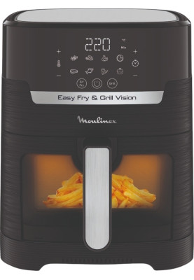 Moulinex Мультипіч Easy Fry&Grill Window, 1550Вт, чаша-4.2л, сенсорне керув., 8 програм, з віконцем, пластик, чорний