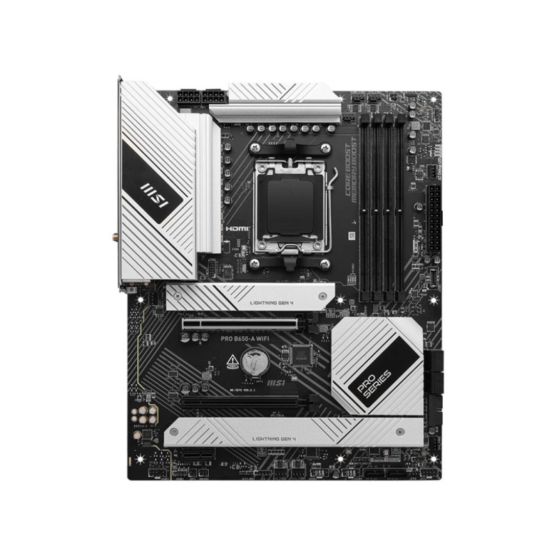 MSI Материнcька плата PRO B650-A WIFI sAM5 B650 4xDDR5 M.2 HDMI DP WiFi BT ATX
