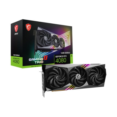 MSI Відеокарта GeForce RTX 4080 16GB GDDR6X GAMING X TRIO