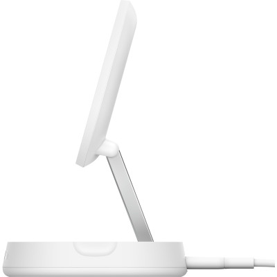 Belkin Зарядний пристрій бездротовий 15Вт Magnetic Stand Qi2, адаптер 20Вт USB-C, білий