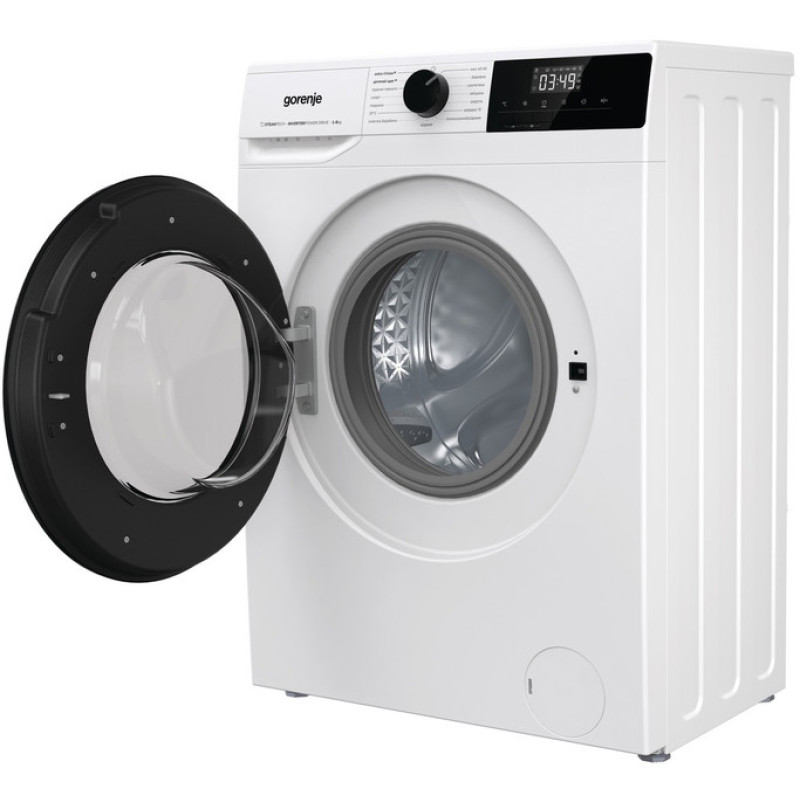 Gorenje Пральна машина фронтальна, 8кг, 1400, A+++, 55см, дисплей, пара, інвертор, білий