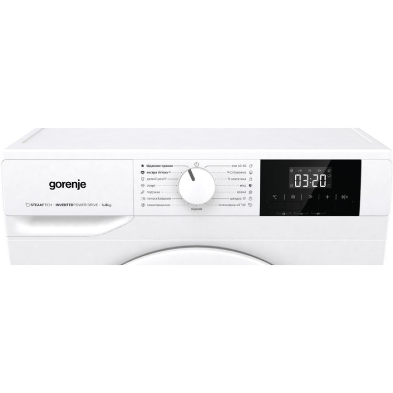 Gorenje Пральна машина фронтальна, 6кг, 1000, A+++, 43.5см, дисплей, пар, інвертор, білий
