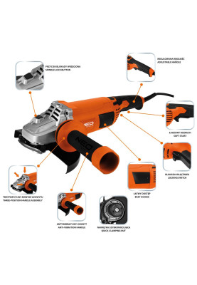 Neo Tools Шліфмашина кутова 230мм 3000Вт 6600об·хв 5.6кг