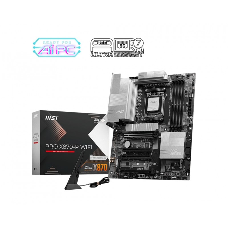 MSI Материнcька плата PRO X870-P WIFI sAM5 X870 4xDDR5 HDMI WiFi BT ATX