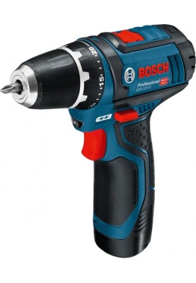 Bosch Шурупокрут-дриль акумуляторний GSR 12V-15 12В 2х2А/рік 15-30Нм 0-400/400-1300об.хв 1кг набір 10 біт кейс