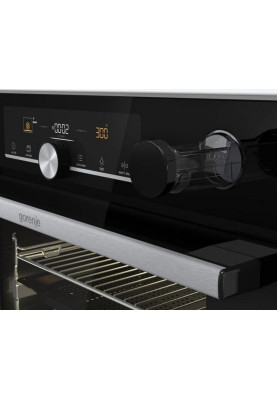 Gorenje Духова шафа електрична, 77л, A+, TouchFree, пара, дисплей, Wi-Fi керування, піроліз, готув. на різн рівнях, нерж