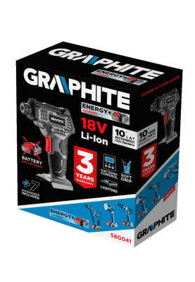 Graphite Компрессор автомобільний акумуляторний Energy+ 18В 7бар 0.73кг без АКБ та ЗП