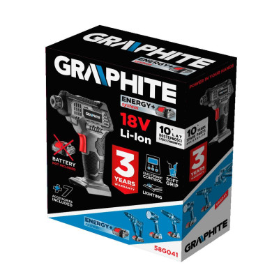 Graphite Компресор автомобільний акумуляторний Energy+ 18В 7бар 0.73кг без АКБ та ЗП
