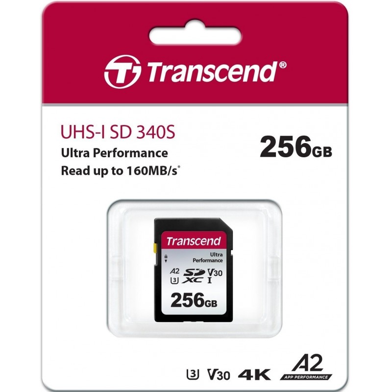 Transcend Карта пам'яті SD 256GB C10 UHS-I U3 A2 R160/W90MB/s 4K