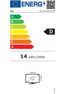 MSI Монітор 23.8" Modern MD2412PW HDMI, USB-C, MM, IPS, 100Hz, 4ms, sRGB 114%, Pivot, білий