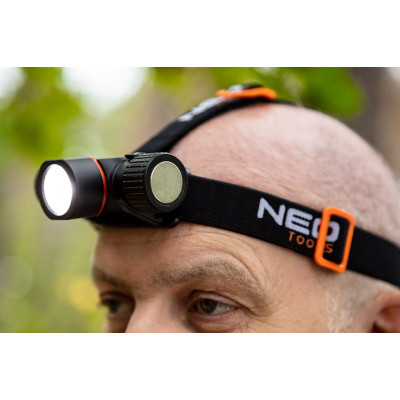 Neo Tools Ліхтар налобний, акум. USB, 4000 мАг, 3,7 Li-ion, 20Вт, 2000 лм