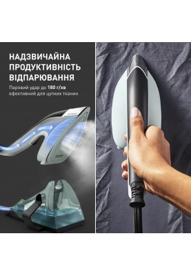 Tefal Відпарювач компактний Duo Power 2в1, 1700Вт, 400мл, паровий удар -180гр, постійна пара - 25гр, керам. підошва, світло-зелений