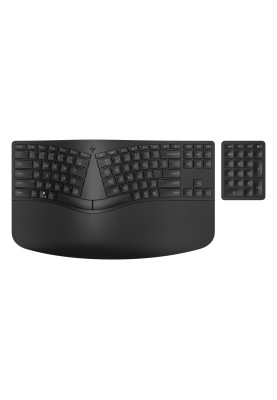 HP Клавіатура мембранна 960 BLK Ergonomic split-zone, 112key, BT, EN/UK, чорний