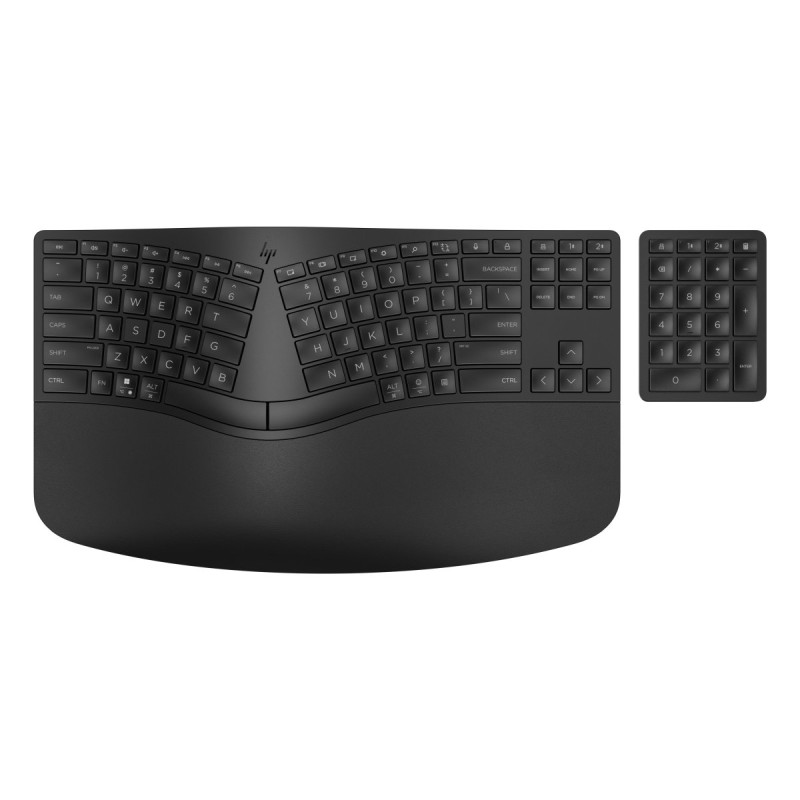 HP Клавіатура мембранна 960 BLK Ergonomic split-zone, 112key, BT, EN/UK, чорний