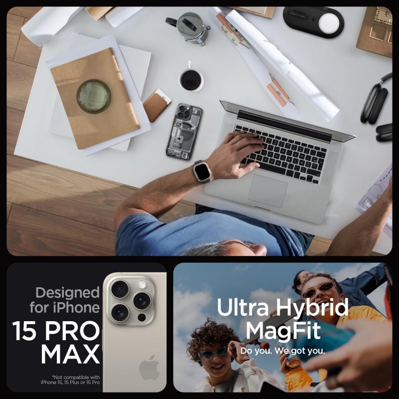 Spigen Чохол для Apple iPhone 15 Pro Max Ultra Hybrid MagFit, Zero One