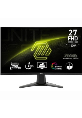 MSI Монітор 27" MAG 27C6X 2xHDMI, DP, USB-C, 2xUSB, Audio, VA, 250Hz, 1ms, sRGB 99%, CURVED, AdaptiveSync