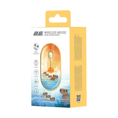 2E Миша MF300 CAPYBARA:SUNSET Silent WL BT, жовтий 2E Миша MF300 CAPYBARA:SUNSET Silent WL BT, жовтий
