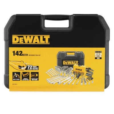 DeWALT Набір головок, біт, шестигранних та накидних ключів DeWALT, 1/4", 3/8", кейс, 142шт