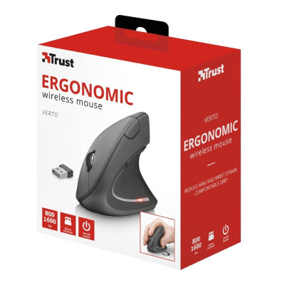 Trust Миша Verto Ergonomic WL BLACk