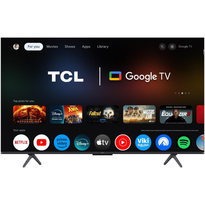 TCL Телевізор 50" QLED 4K 60Hz Smart Google TV Black