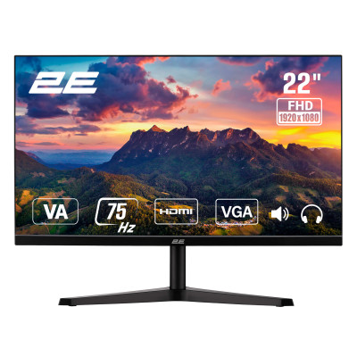 2E Монітор 21.5" A2222B D-Sub, HDMI, MM, VA, 75Hz 2E Монітор 21.5" A2222B D-Sub, HDMI, MM, VA, 75Hz