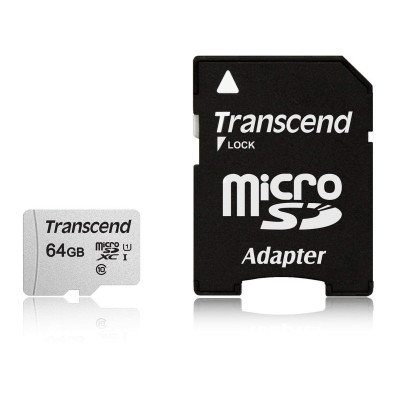 Transcend Карта пам'яті microSD 64GB C10 UHS-I R100/W20MB/s + SD