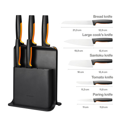 Fiskars Набір ножів Functional Form з пластиковою підставкою, 5 шт