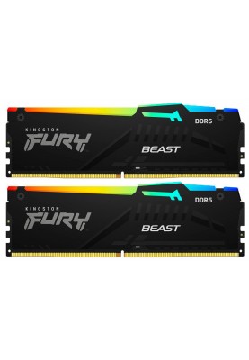 Kingston Пам'ять ПК DDR5 64GB KIT (32GBx2) 5600 FURY Beast RGB