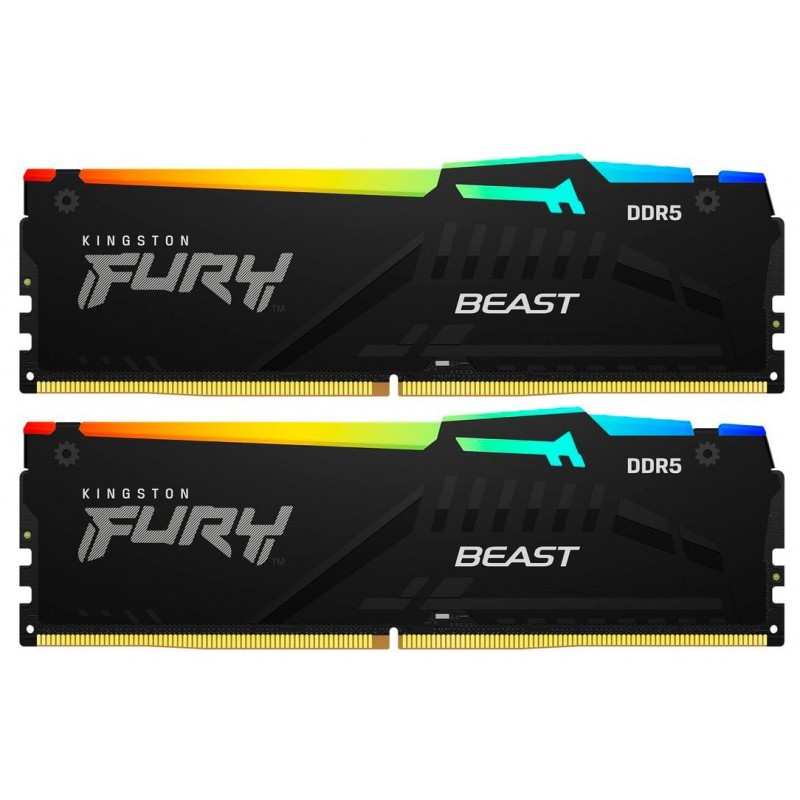 Kingston Пам'ять ПК DDR5 64GB KIT (32GBx2) 5600 FURY Beast RGB