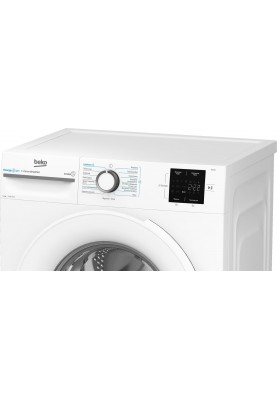 Beko Пральна машина фронтальна, 8кг, 1000, A+++ (-10%), 55см, дисплей, інвертор, ПАР, білий