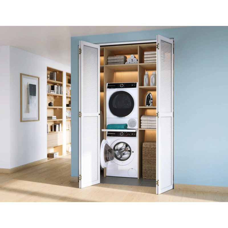 Bosch Комплект монтажний для з'єднання пральної машини з сушильною машиною, висувна полиця, білий
