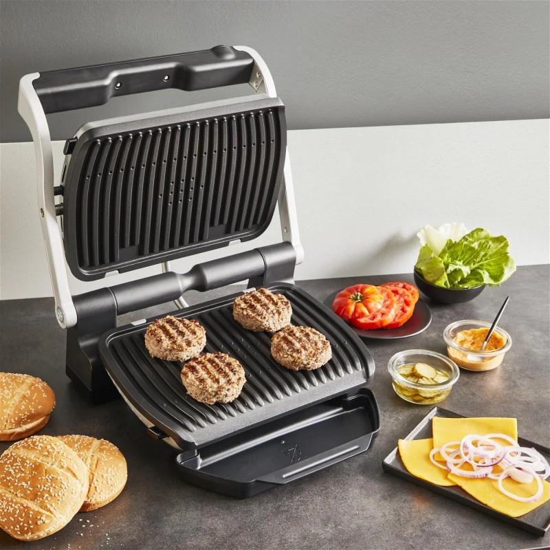 Tefal Гриль прижимний OptiGrill+ 2000Вт, темп. режимів-4, знімні пластини, алюміній, метал