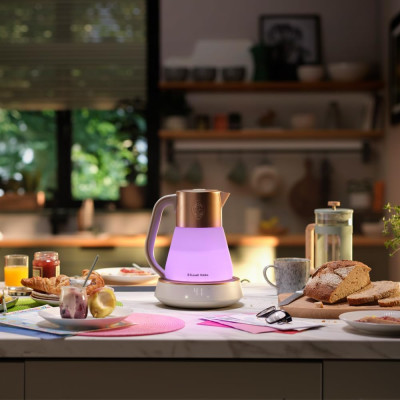 Russell Hobbs Електрочайник Calm, 1.7л, скло, біло-мідний