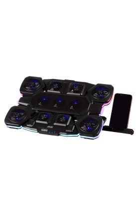 2E Gaming Підставка для ноутбука CPG-011, до 17.3", 1xUSB-A, 1xUSB-C, LCD, RGB, чорний