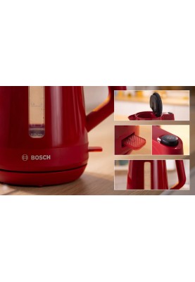 Bosch Електрочайник 1.7л, пластик, червоно-чорний