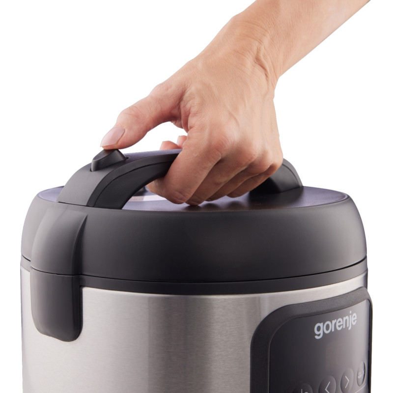 Gorenje Мультиварка, 476Вт, мини, чаша-2л, електронне керув., 5 програм, метал/пластик, чорний