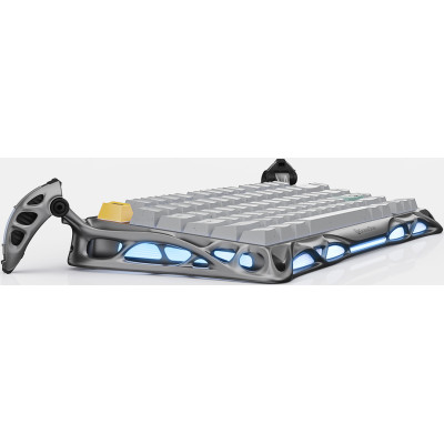 GravaStar Клавіатура механічна GravaStar Mercury K1 Pro 80keys, GravaStar x Kailh Speedy Mint, EN/UKR, BT/WL/USB, сірий