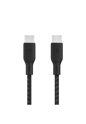 Belkin Кабель заряджання/синхронізації USB-С > USB-С 2м, 100Вт, плетений, чорний