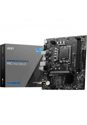 MSI Материнська плата PRO H610M-E s1700 H610 2xDDR5 M.2 HDMI DSub mATX