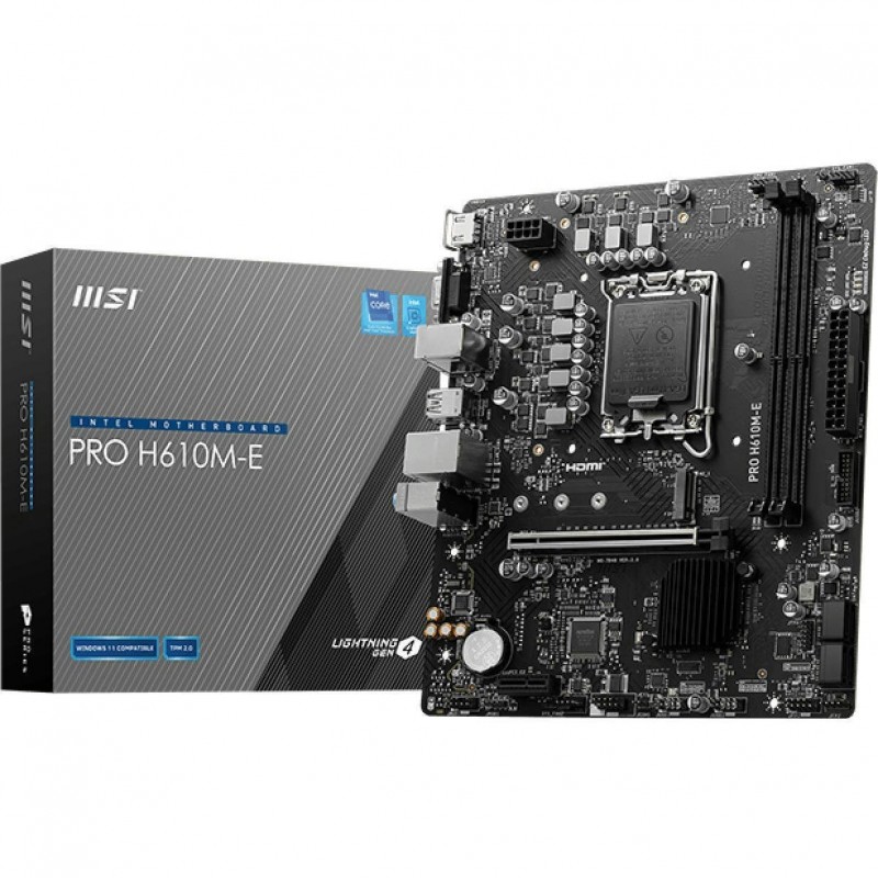 MSI Материнcька плата PRO H610M-E s1700 H610 2xDDR5 M.2 HDMI DSub mATX