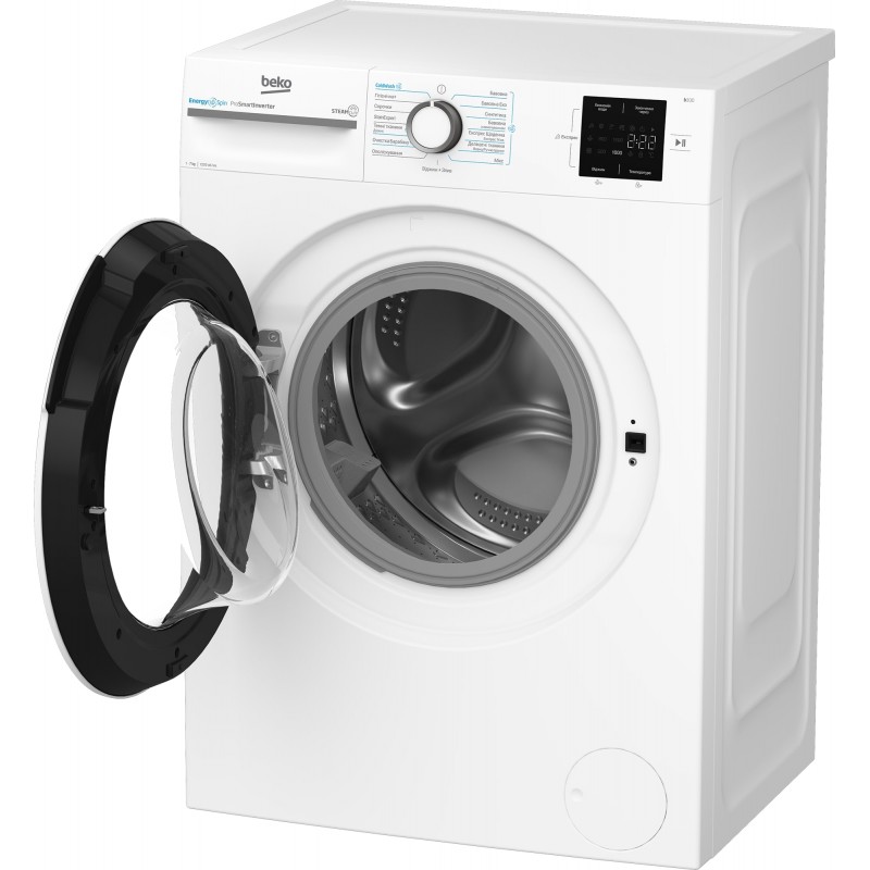 Beko Пральна машина фронтальна, 7кг, 1200, A+++ (-10%), 49см, дисплей, інвертор, ПАР, білий