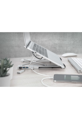 Digitus Підставка для ноутбука Variable Notebook Stand, до 17'', USB-C Dock 5-Port, сіра