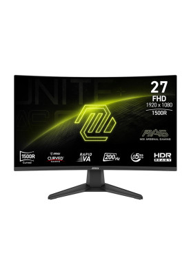 MSI Монітор 27" MAG 276CF-E20 2x HDMI, DP, Audio, VA, 200Hz, 0.5ms, sRGB 98%, CURVED, AdaptiveSync