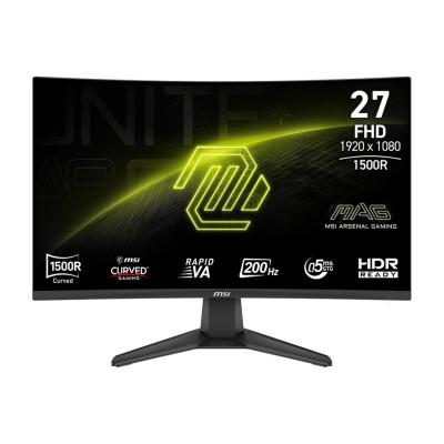 MSI Монітор 27" MAG 276CF-E20 2x HDMI, DP, Audio, VA, 200Hz, 0.5ms, sRGB 98%, CURVED, AdaptiveSync