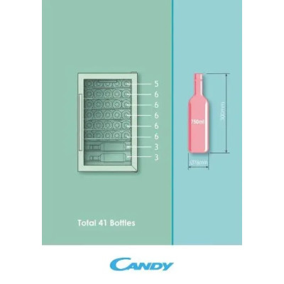 Candy Холодильник для вина, 84.5x49х55, холод.відд.-118л, зон - 1, бут-41, ST, дисплей, чорний
