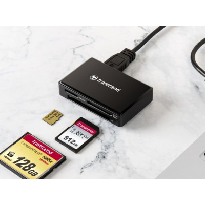Transcend Кардрiдер USB 3.1 Type-A > microSD/SD/CF Чорний